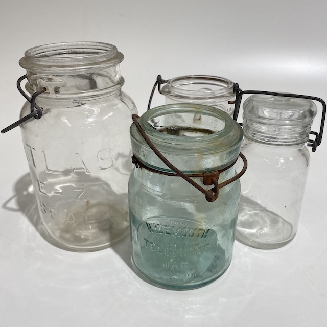 STORAGE JAR, Vintage Wire Clip Lid